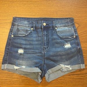 Lightly Distressed Jean Shorts